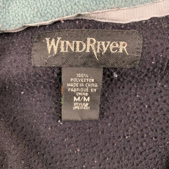 Vintage Wind River Mens Sweater Medium Blue Black 1/4 Zip Fleece Reflective - Picture 6 of 11